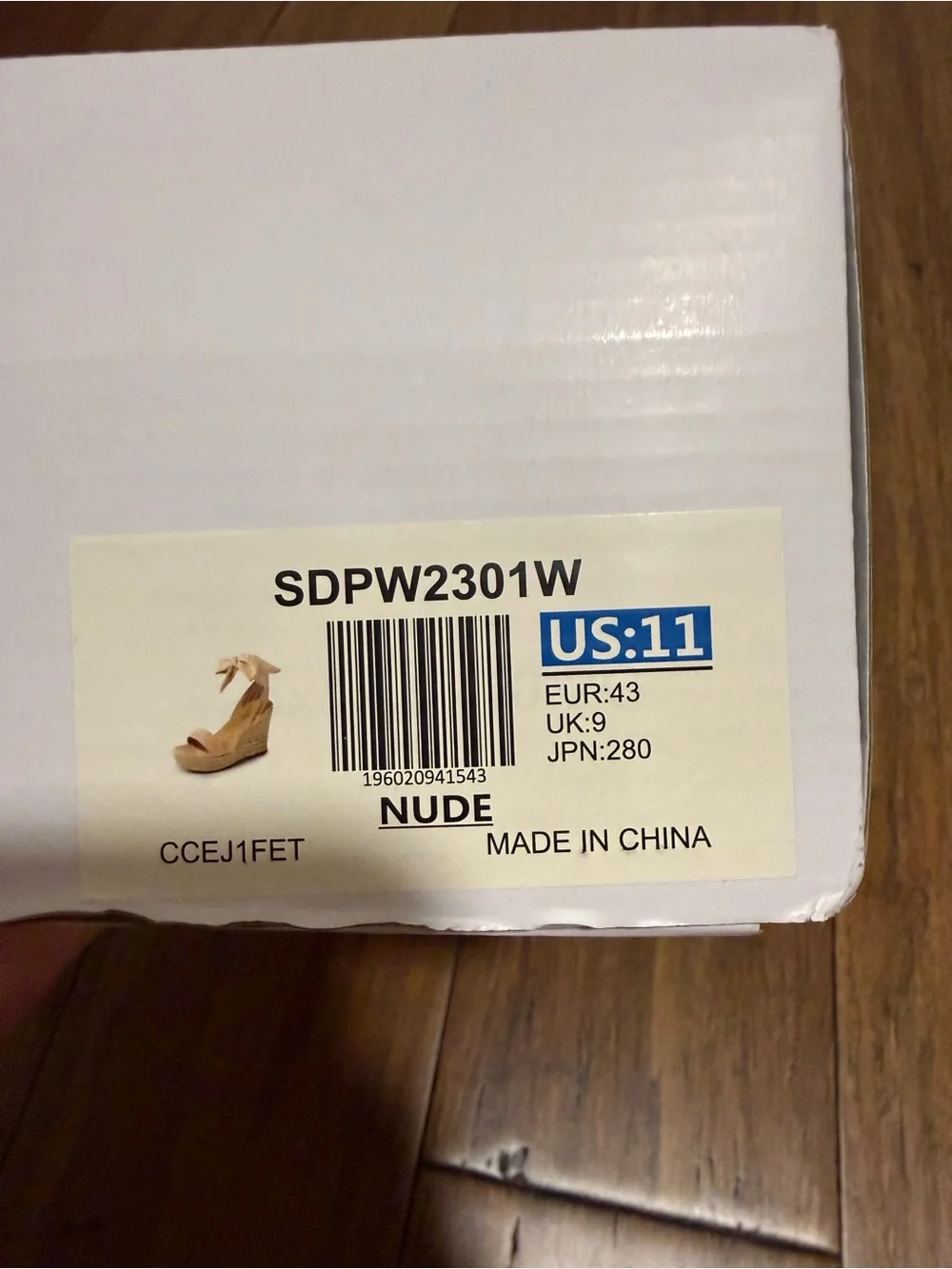 DREAM PAIRS Women's Espadrille Wedge Sandals, Size 11, Nude